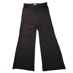 Nanette Lepore Womens Wide Leg Pants Crepe Black Sz 12 Work Office Nice Business